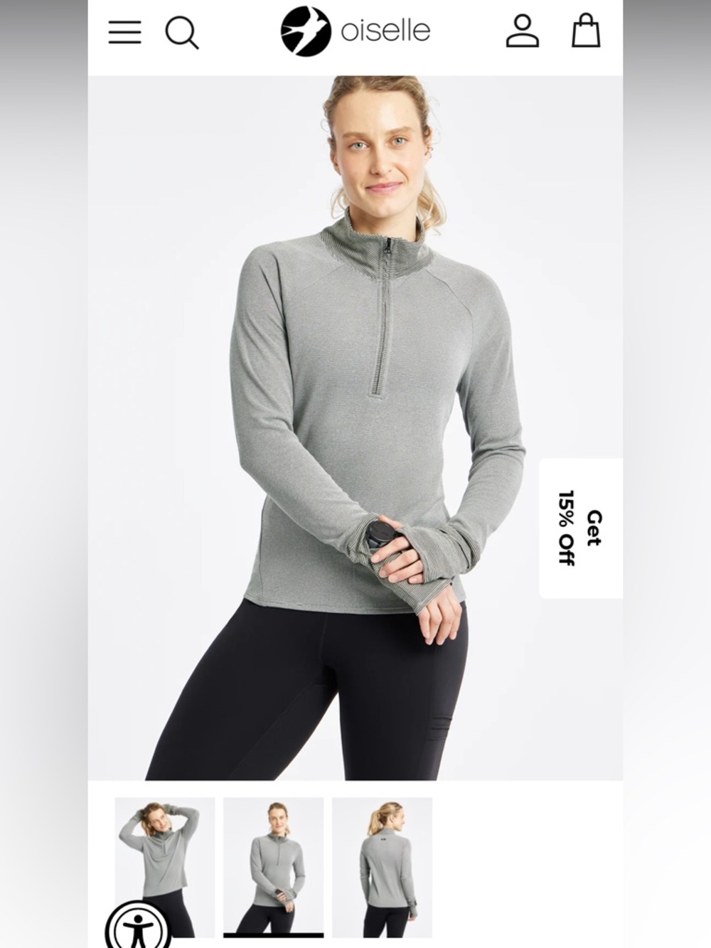 Oiselle Flyout Wool Half Zip‎ Shorts Size 14
